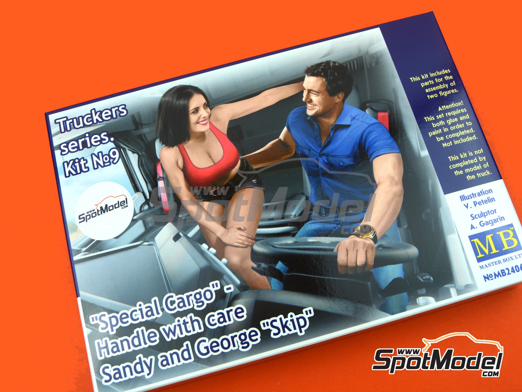 Sandy and George Skip Special Cargo. Figures set in 1/24 scale manufactured  by Master Box Ltd (ref. MB24062, also 4820113082054)